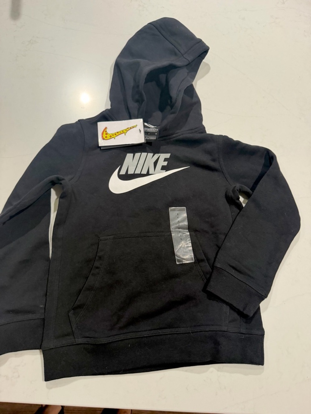 Nike Black Kids' Hoodie with White Swoosh Logo